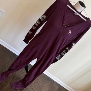 Pink Victoria’s Secret Burgundy Plum Sequin Onesie overall Size Small